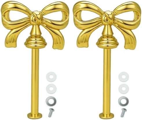 2 Sets 1 Tier Cupcake Stand Hardware Handles, Bow-Knot Gold Zinc Alloy Cake Plate Stand Fittings with Screws