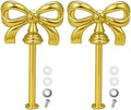 2 Sets 1 Tier Cupcake Stand Hardware Handles, Bow-Knot Gold Zinc Alloy Cake Plate Stand Fittings with Screws