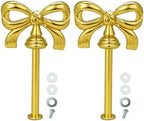 2 Sets 1 Tier Cupcake Stand Hardware Handles, Bow-Knot Gold Zinc Alloy Cake Plate Stand Fittings with Screws
