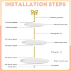 2 Sets 1 Tier Cupcake Stand Hardware Handles, Bow-Knot Gold Zinc Alloy Cake Plate Stand Fittings with Screws, alternate view