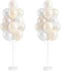 2 Sets 10" White Balloon Column Stand Kit With Base For Party in 2 Count (Pack of 1) in Pearl Ivory White