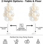 2 Sets 10" White Balloon Column Stand Kit With Base For Party in 2 Count (Pack of 1) in Pearl Ivory White, alternate view 3