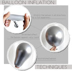 2 Sets 10" White Balloon Column Stand Kit With Base For Party in 2 Count (Pack of 1) in Pearl Ivory White, alternate view 4