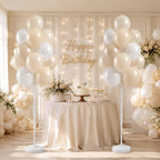 2 Sets 10" White Balloon Column Stand Kit With Base For Party in 2 Count (Pack of 1) in Pearl Ivory White, alternate view 5