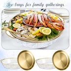 2 Sets 11.8 Inch Chilled Serving Tray for Parties, Gold in Gold, alternate view 6
