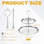 2 Sets 2-Tier Cupcake Stand Holder, Round Tiered Serving Tray Stainless Steel Cup Cake Stand for Dessert Fruit, alternate