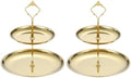 2 Sets 2-Tier Cupcake Stand Holder, Round Tiered Serving Tray Stainless Steel Cup Cake Stand for Dessert Fruit