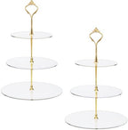 2 Sets 3 Tier Acrylic Cupcake Stand, Dessert Tower Cupcake Display Stand in transparent