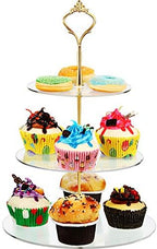 2 Sets 3 Tier Acrylic Cupcake Stand, Dessert Tower Cupcake Display Stand in transparent, alternate view 7