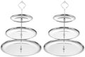 2 Sets 3-Tier Cupcake Stand Holder, Round Tiered Serving Tray Stainless Steel Cup Cake Stand for Dessert Fruit