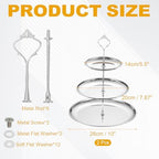 2 Sets 3-Tier Cupcake Stand Holder, Round Tiered Serving Tray Stainless Steel Cup Cake Stand for Dessert Fruit, alternate