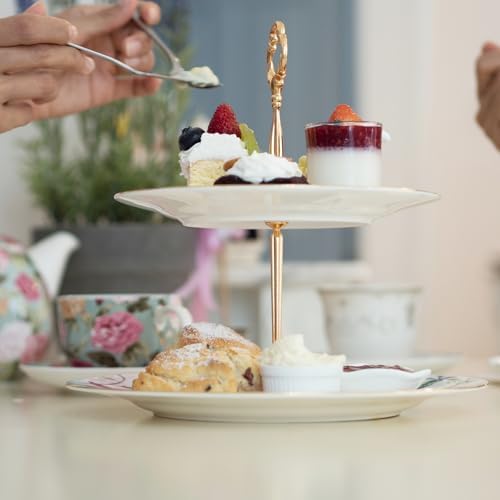 2 Sets 3-Tier Cupcake Stand Holder, Round Tiered Serving Tray Stainless Steel Cup Cake Stand for Dessert Fruit, alternate
