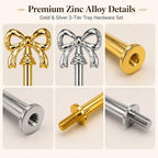 2 Sets 3-Tier Tray Hardware Kits, Vintage Cake Stand Handle Fittings, Heavy Duty Zinc Alloy Rods with Screws &, alternate