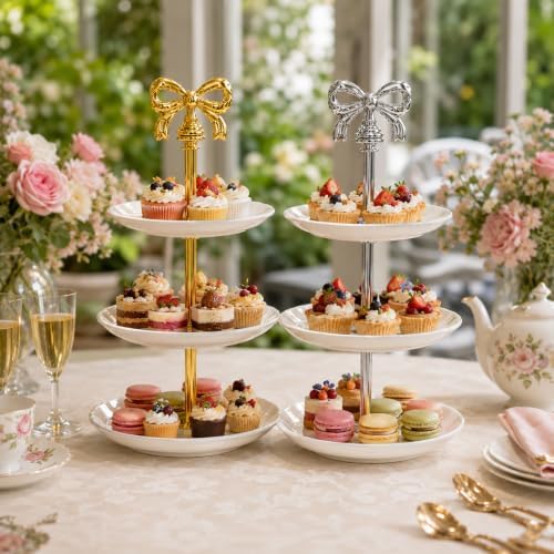 2 Sets 3-Tier Tray Hardware Kits, Vintage Cake Stand Handle Fittings, Heavy Duty Zinc Alloy Rods with Screws &, alternate