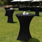 2 Sets 32"x43" High Top Folding Cocktail Tables & Covers, Black in Black, alternate view 2
