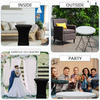 2 Sets 32"x43" High Top Folding Cocktail Tables & Covers, Black in Black, alternate view 6