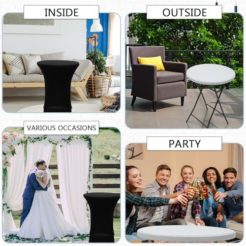 2 Sets 32"x43" High Top Folding Cocktail Tables & Covers, Black in Black, alternate view 6