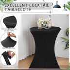 2 Sets 32"x43" High Top Folding Cocktail Tables & Covers, Black Table, alternate view 4