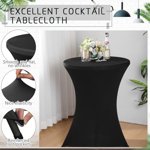 2 Sets 32"x43" High Top Folding Cocktail Tables & Covers, Black Table, alternate view 4