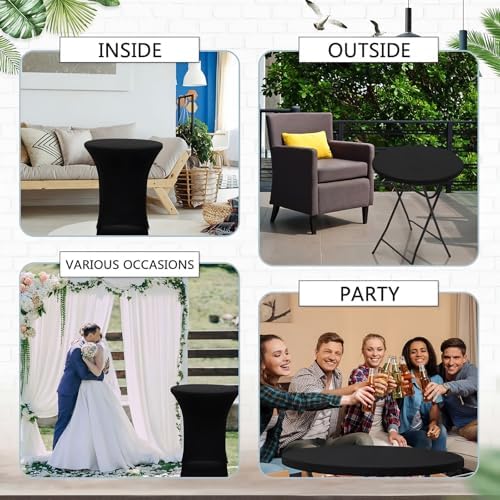 2 Sets 32"x43" High Top Folding Cocktail Tables & Covers, Black Table, alternate view 6