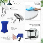 2 Sets 32"x43" High Top Folding Cocktail Tables & Covers, Royal Blue in Royal Blue, alternate view 6