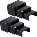 2 Sets Acrylic Display Risers, Figure Stand, Black, Small Set in Black
