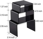 2 Sets Acrylic Display Risers, Figure Stand, Black, Small Set in Black, alternate view 3