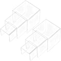 2 Sets Acrylic Display Risers, Figure Stand, Clear, Medium Set in Clear