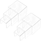 2 Sets Acrylic Display Risers, Figure Stand, Clear, Medium Set in Clear