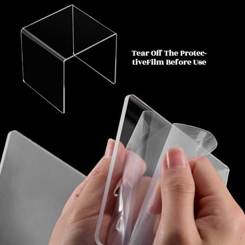 2 Sets Acrylic Display Risers, Figure Stand, Clear, Medium Set in Clear, alternate view 4