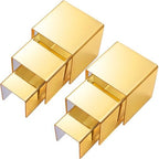 2 Sets Acrylic Display Risers, Figure Stand, Gold, Medium Set in Gold