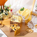 2 Sets Acrylic Display Risers, Figure Stand, Gold, Medium Set in Gold, alternate view 5
