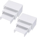 2 Sets Acrylic Display Risers, Figure Stand, White, Small Set in White