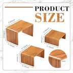 2 Sets Acrylic Display Risers, Figure Stand, Wood, Small Set in Wood, alternate view 3