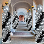 2 Sets Adjustable Balloon Column Stand Kit with Bases(Black & Silver), alternate view 2