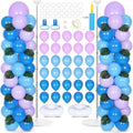 2 Sets Adjustable Balloon Column Stand Kit with Bases(Blue and Purple)