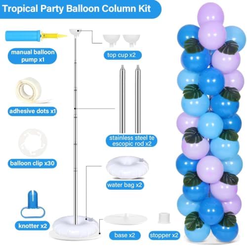 2 Sets Adjustable Balloon Column Stand Kit with Bases(Blue and Purple), alternate view 3