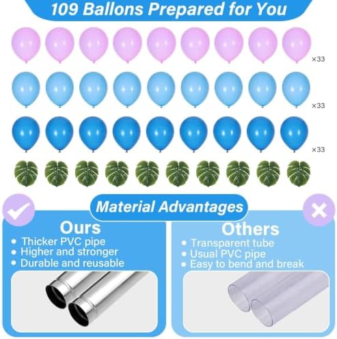 2 Sets Adjustable Balloon Column Stand Kit with Bases(Blue and Purple), alternate view 4