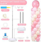 2 Sets Adjustable Balloon Column Stand Kit with Bases(Blush Pink), alternate view 3