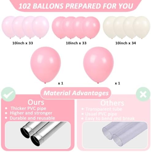 2 Sets Adjustable Balloon Column Stand Kit with Bases(Blush Pink), alternate view 4