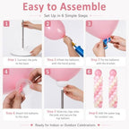 2 Sets Adjustable Balloon Column Stand Kit with Bases(Blush Pink), alternate view 5