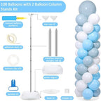 2 Sets Adjustable Balloon Column Stand Kit with Bases(Dusty Blue White), alternate view 3