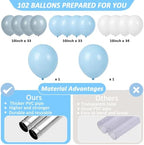 2 Sets Adjustable Balloon Column Stand Kit with Bases(Dusty Blue White), alternate view 4