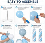 2 Sets Adjustable Balloon Column Stand Kit with Bases(Dusty Blue White), alternate view 5
