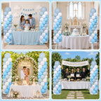 2 Sets Adjustable Balloon Column Stand Kit with Bases(Dusty Blue White), alternate view 6