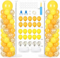 2 Sets Adjustable Balloon Column Stand Kit with Bases(Golden Yellow)