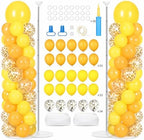 2 Sets Adjustable Balloon Column Stand Kit with Bases(Golden Yellow)