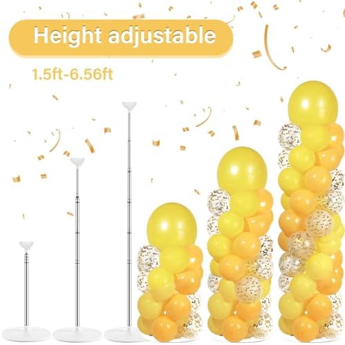 2 Sets Adjustable Balloon Column Stand Kit with Bases(Golden Yellow), alternate view 5
