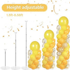 2 Sets Adjustable Balloon Column Stand Kit with Bases(Golden Yellow), alternate view 5