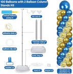 2 Sets Adjustable Balloon Column Stand Kit with Bases( Navy Blue and Gold), alternate view 4